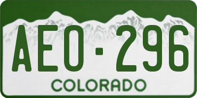 CO license plate AEO296