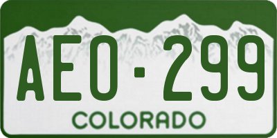 CO license plate AEO299