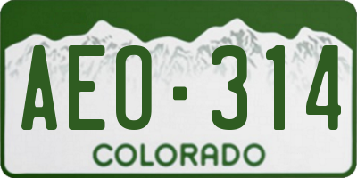 CO license plate AEO314