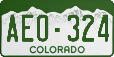 CO license plate AEO324