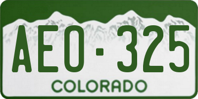 CO license plate AEO325