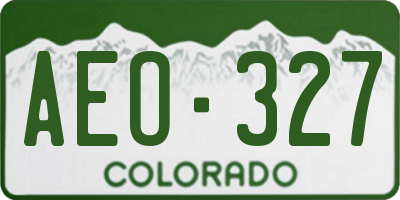 CO license plate AEO327