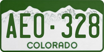 CO license plate AEO328