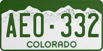 CO license plate AEO332