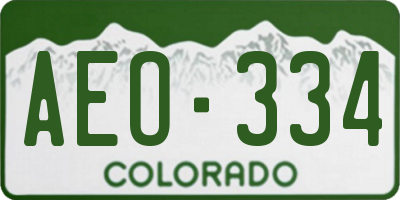 CO license plate AEO334