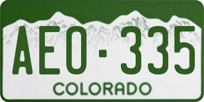 CO license plate AEO335