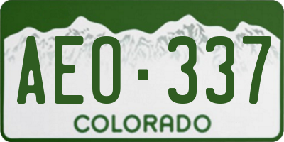 CO license plate AEO337