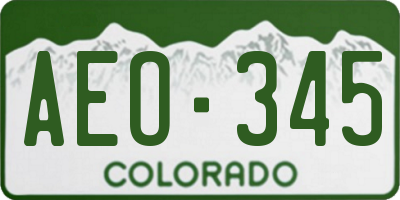 CO license plate AEO345