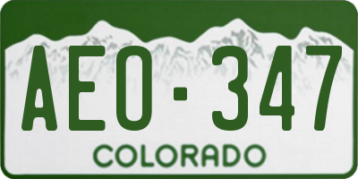 CO license plate AEO347
