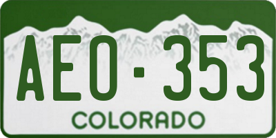 CO license plate AEO353