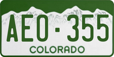 CO license plate AEO355