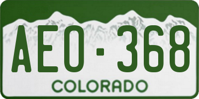 CO license plate AEO368