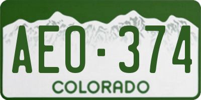 CO license plate AEO374