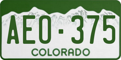 CO license plate AEO375