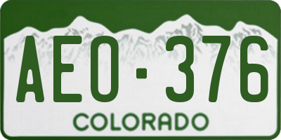 CO license plate AEO376