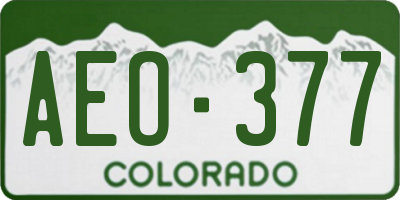 CO license plate AEO377