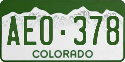 CO license plate AEO378