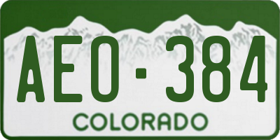 CO license plate AEO384
