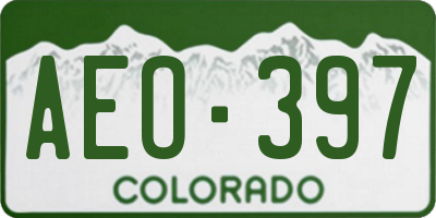 CO license plate AEO397