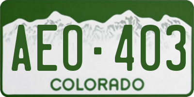 CO license plate AEO403