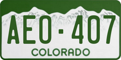 CO license plate AEO407