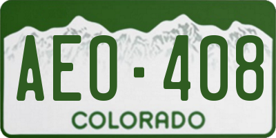 CO license plate AEO408