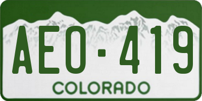 CO license plate AEO419