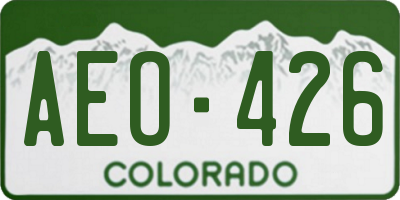 CO license plate AEO426