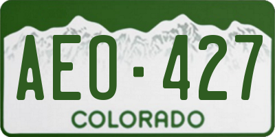 CO license plate AEO427