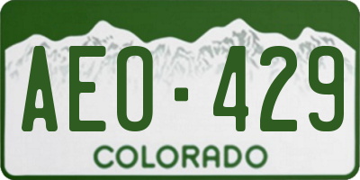 CO license plate AEO429