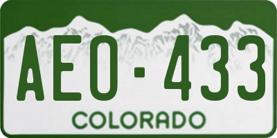 CO license plate AEO433