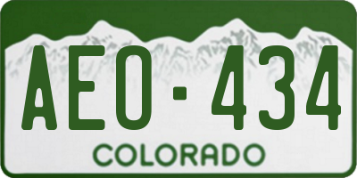 CO license plate AEO434