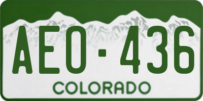 CO license plate AEO436