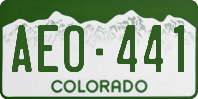 CO license plate AEO441