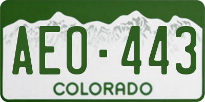 CO license plate AEO443