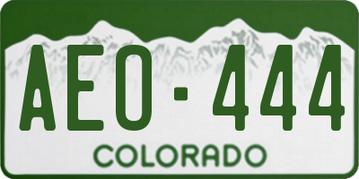 CO license plate AEO444