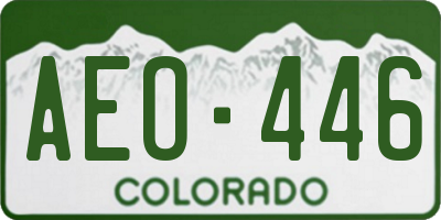 CO license plate AEO446