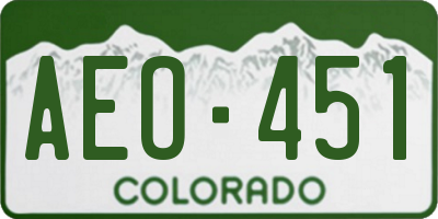 CO license plate AEO451