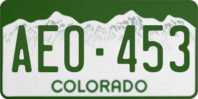 CO license plate AEO453