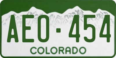CO license plate AEO454