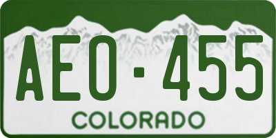 CO license plate AEO455