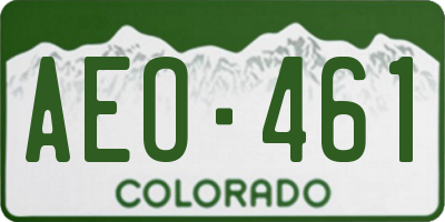 CO license plate AEO461