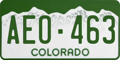 CO license plate AEO463