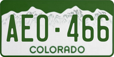 CO license plate AEO466