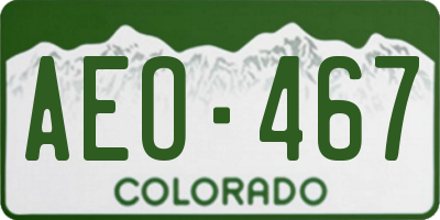 CO license plate AEO467