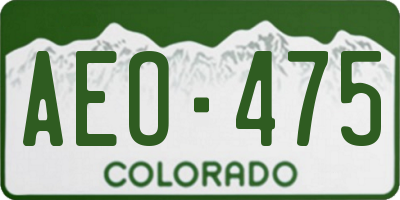 CO license plate AEO475