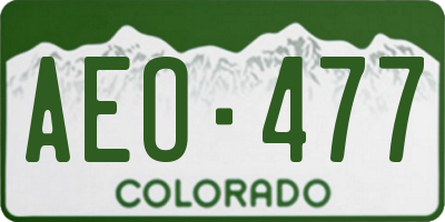 CO license plate AEO477