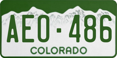 CO license plate AEO486