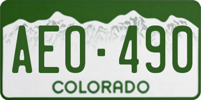 CO license plate AEO490