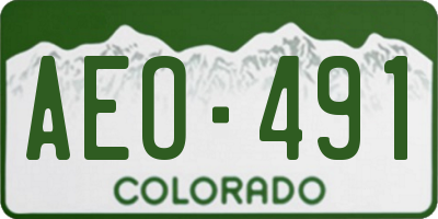 CO license plate AEO491